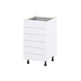 Hugo&Borg Rosemont 18-in W x 34.5-in H x 24-in D Glacier White 6-Drawer Base Fully Assembled Cabinet