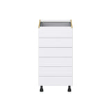 Hugo&Borg Rosemont 18-in W x 34.5-in H x 24-in D Glacier White 6-Drawer Base Fully Assembled Cabinet