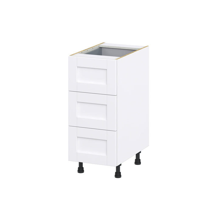 Hugo&Borg Rosemont 15-in W x 34.5-in H x 25-in D Glacier White 3-Drawer Base Fully Assembled Cabinet