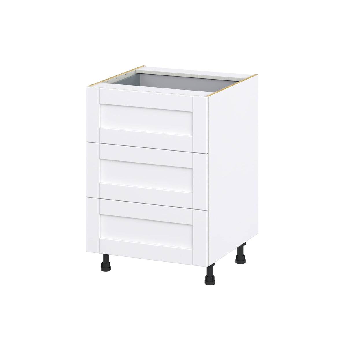 Hugo&Borg Rosemont 24-in W x 34.5-in H x 24-in D Glacier White 3-Drawer Base Fully Assembled Cabinet
