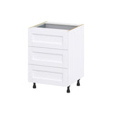 Hugo&Borg Rosemont 24-in W x 34.5-in H x 24-in D Glacier White 3-Drawer Base Fully Assembled Cabinet