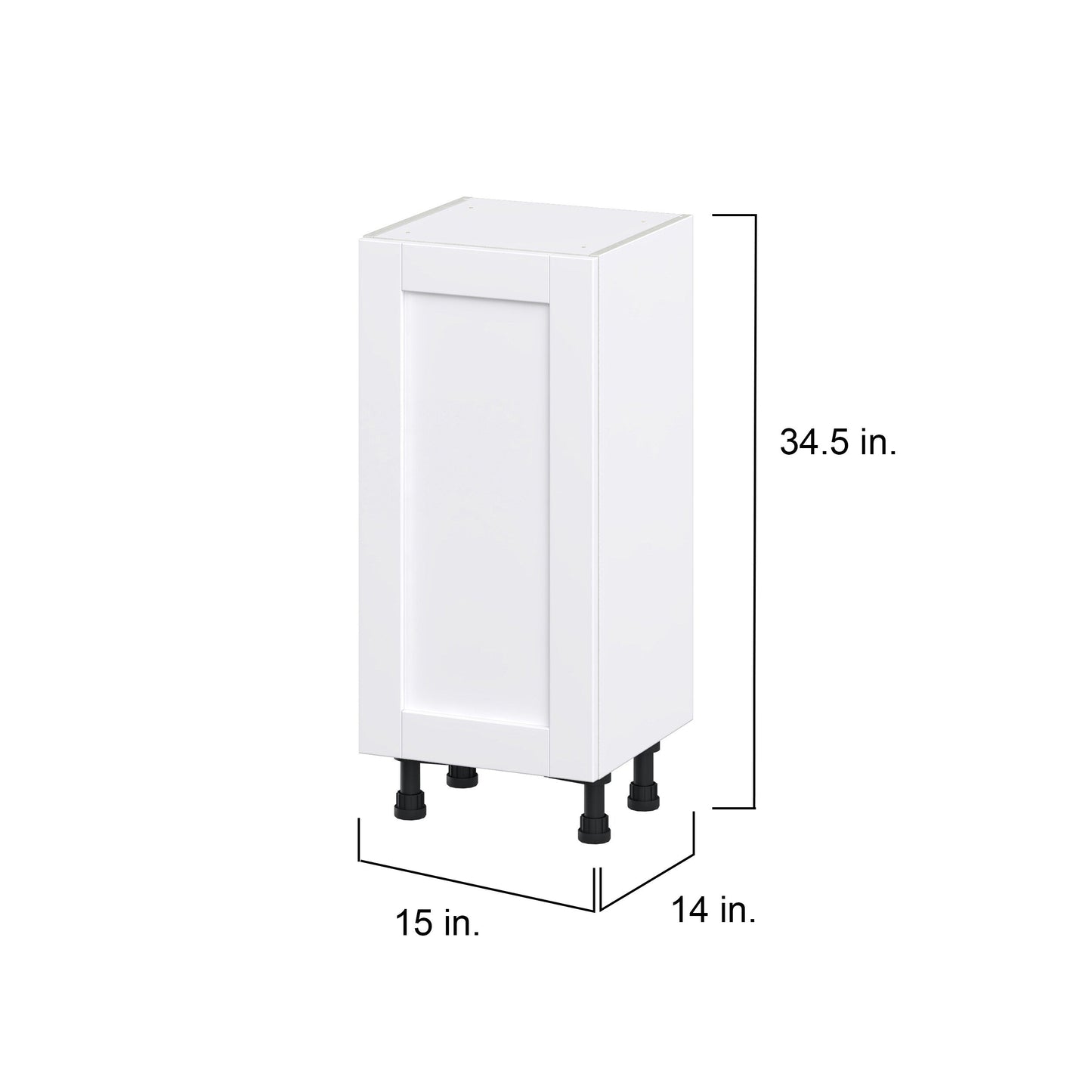 Hugo&Borg Rosemont 15-in W x 34.5-in H x 14-in D Glacier White Base Fully Assembled Cabinet (Flat Panel Shaker Door Style)