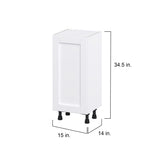 Hugo&Borg Rosemont 15-in W x 34.5-in H x 14-in D Glacier White Base Fully Assembled Cabinet (Flat Panel Shaker Door Style)