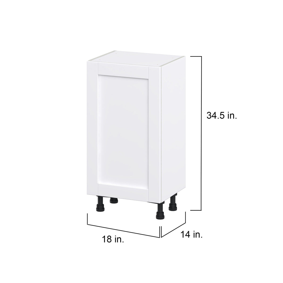 Hugo&Borg Rosemont 18-in W x 34.5-in H x 14-in D Glacier White Base Fully Assembled Cabinet (Flat Panel Shaker Door Style)