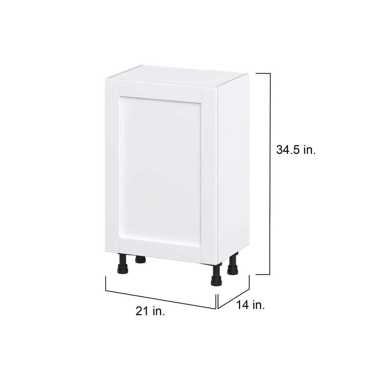 Hugo&Borg Rosemont 21-in W x 34.5-in H x 14-in D Glacier White Base Fully Assembled Cabinet (Flat Panel Shaker Door Style)