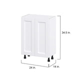 Hugo&Borg Rosemont 24-in W x 34.5-in H x 14-in D Glacier White Base Fully Assembled Cabinet (Flat Panel Shaker Door Style)