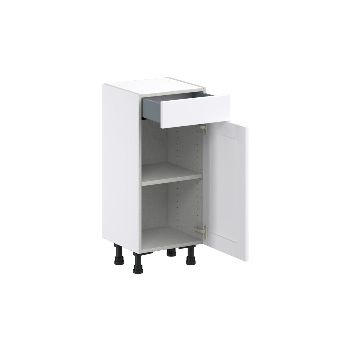 Hugo&Borg Rosemont 15-in W x 34.5-in H x 14-in D Glacier White 1-Drawer Base Fully Assembled Cabinet (Flat Panel Shaker Style)