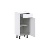 Hugo&Borg Rosemont 15-in W x 34.5-in H x 14-in D Glacier White 1-Drawer Base Fully Assembled Cabinet (Flat Panel Shaker Style)