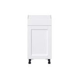 Hugo&Borg Rosemont 18-in W x 34.5-in H x 14-in D Glacier White 1-Drawer Base Fully Assembled Cabinet (Flat Panel Shaker Style)