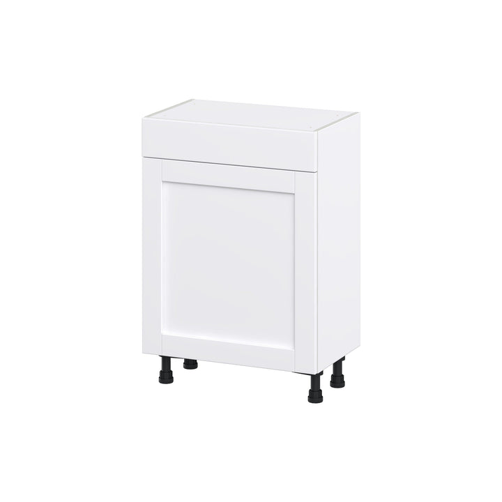 Hugo&Borg Rosemont 24-in W x 34.5-in H x 14-in D Glacier White 1-Drawer Base Fully Assembled Cabinet (Flat Panel Shaker Style)