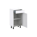 Hugo&Borg Rosemont 18-in W x 34.5-in H x 14-in D Glacier White 1-Drawer Base Fully Assembled Cabinet (Flat Panel Shaker Style)