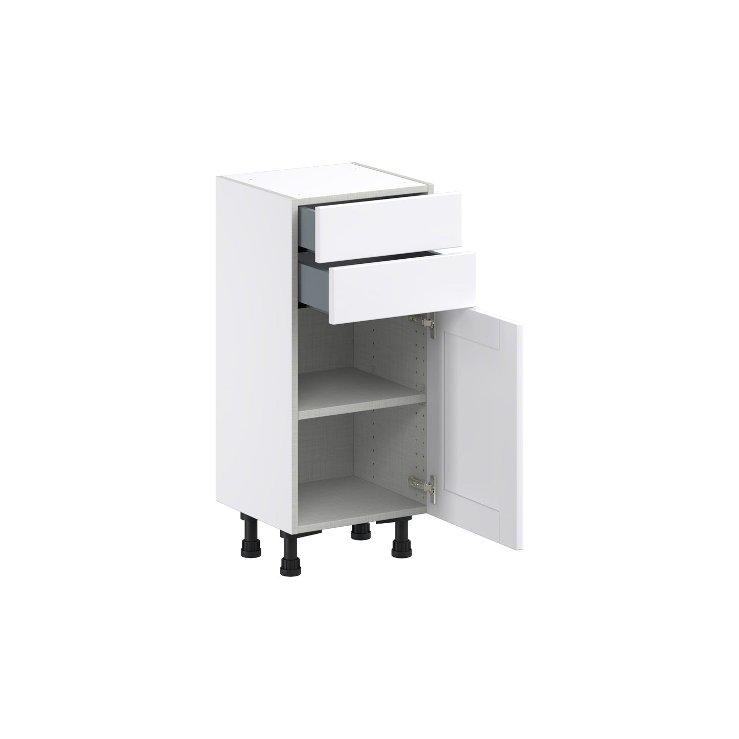 Hugo&Borg Rosemont 15-in W x 34.5-in H x 14-in D Glacier White 2-Drawers Base Fully Assembled Cabinet (Flat Panel Shaker Style)