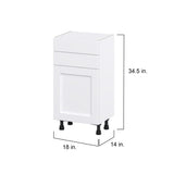 Hugo&Borg Rosemont 18-in W x 34.5-in H x 14-in D Glacier White 2-Drawers Base Fully Assembled Cabinet (Flat Panel Shaker Style)