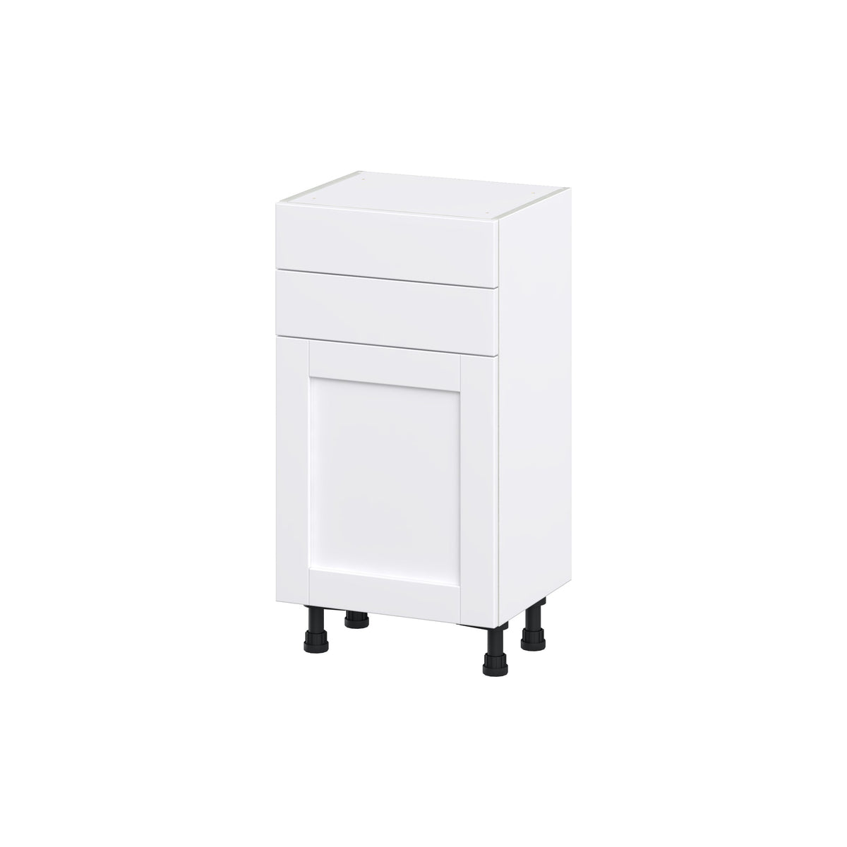 Hugo&Borg Rosemont 18-in W x 34.5-in H x 14-in D Glacier White 2-Drawers Base Fully Assembled Cabinet (Flat Panel Shaker Style)