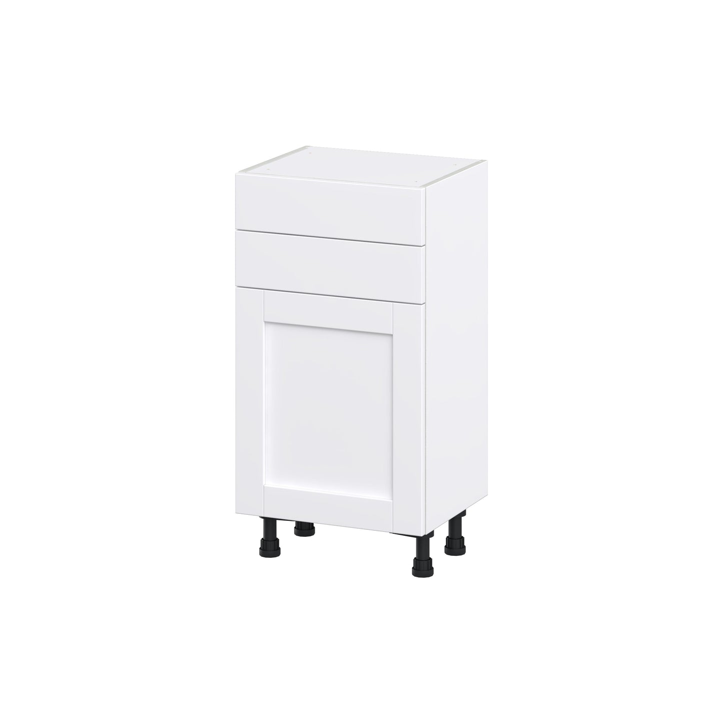 Hugo&Borg Rosemont 18-in W x 34.5-in H x 14-in D Glacier White 2-Drawers Base Fully Assembled Cabinet (Flat Panel Shaker Style)