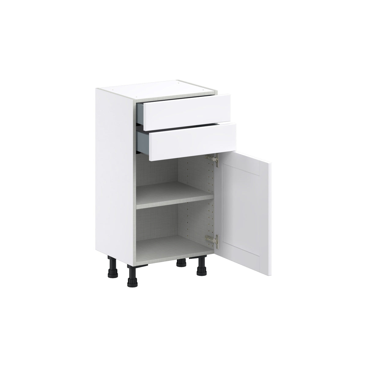 Hugo&Borg Rosemont 18-in W x 34.5-in H x 14-in D Glacier White 2-Drawers Base Fully Assembled Cabinet (Flat Panel Shaker Style)