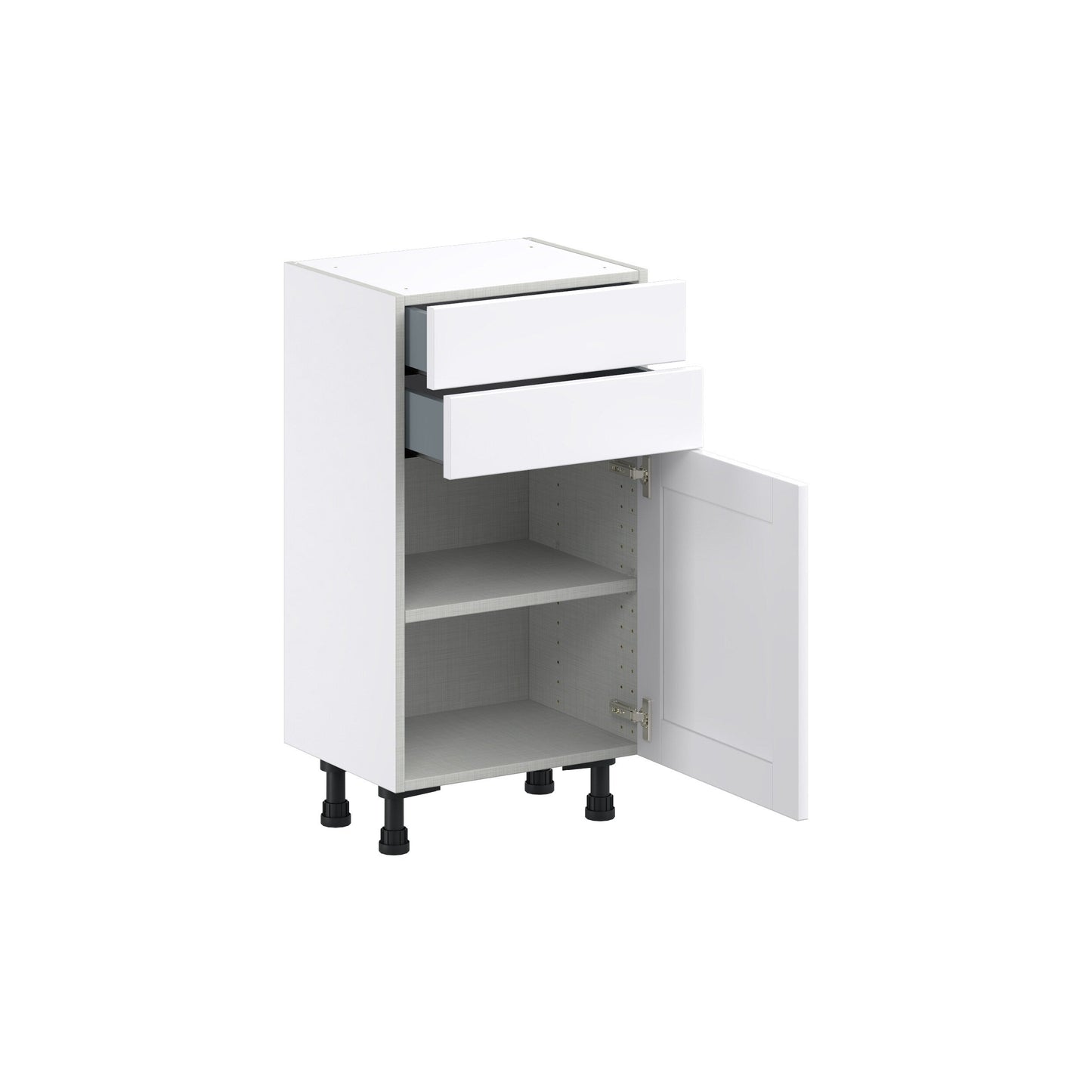 Hugo&Borg Rosemont 18-in W x 34.5-in H x 14-in D Glacier White 2-Drawers Base Fully Assembled Cabinet (Flat Panel Shaker Style)