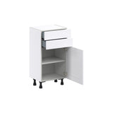 Hugo&Borg Rosemont 18-in W x 34.5-in H x 14-in D Glacier White 2-Drawers Base Fully Assembled Cabinet (Flat Panel Shaker Style)
