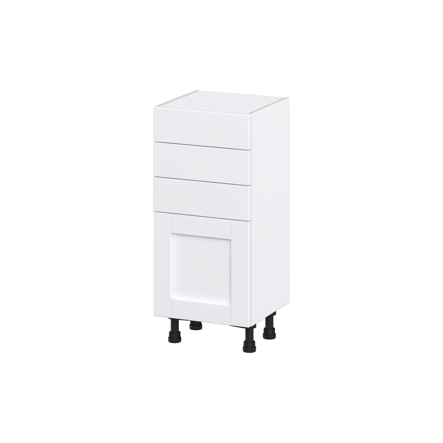 Hugo&Borg Rosemont 15-in W x 34.5-in H x 14-in D Glacier White 3-Drawers Base Fully Assembled Cabinet (Flat Panel Shaker Style)