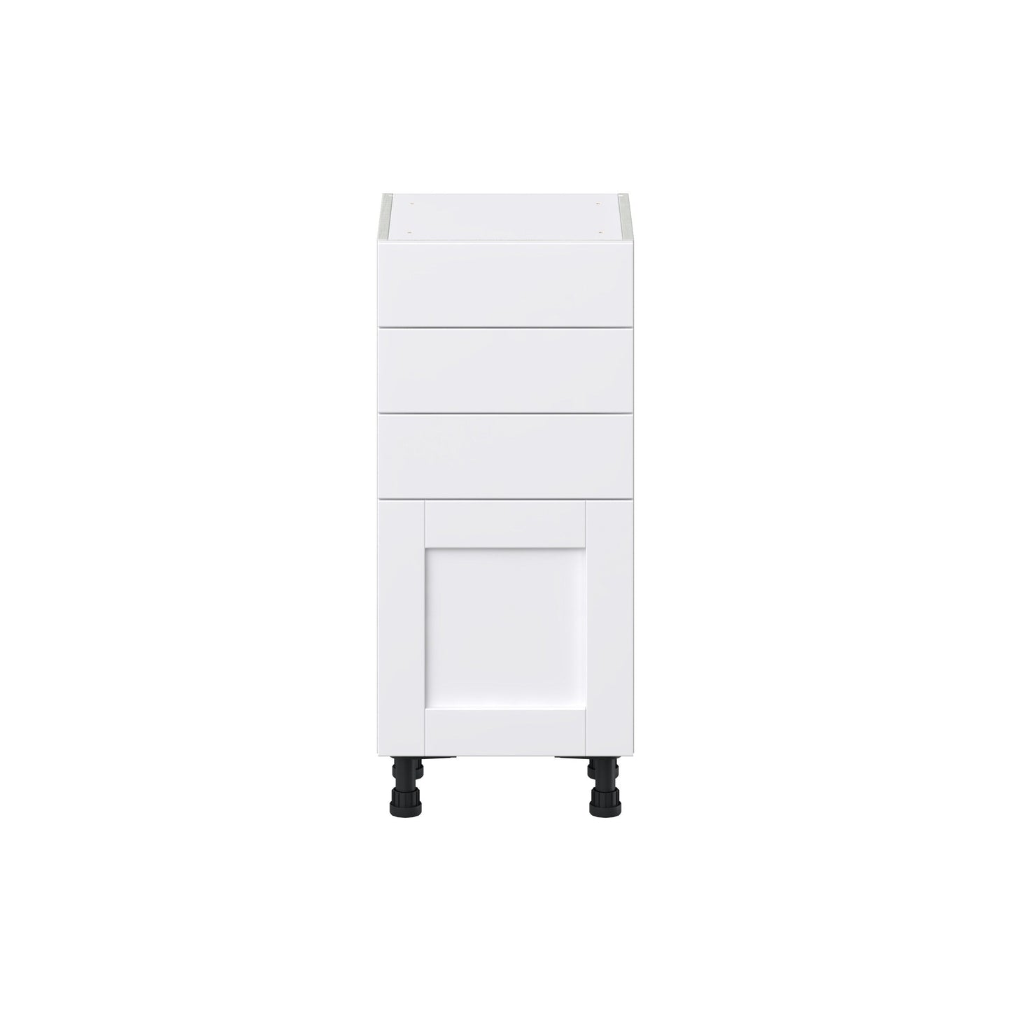 Hugo&Borg Rosemont 15-in W x 34.5-in H x 14-in D Glacier White 3-Drawers Base Fully Assembled Cabinet (Flat Panel Shaker Style)