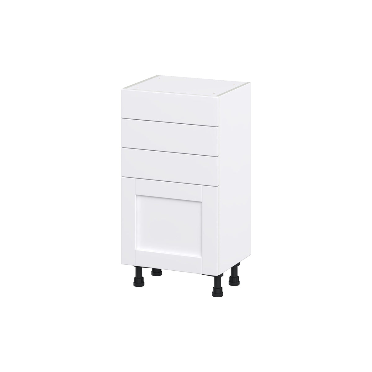 Hugo&Borg Rosemont 18-in W x 34.5-in H x 14-in D Glacier White 3-Drawers Base Fully Assembled Cabinet (Flat Panel Shaker Style)