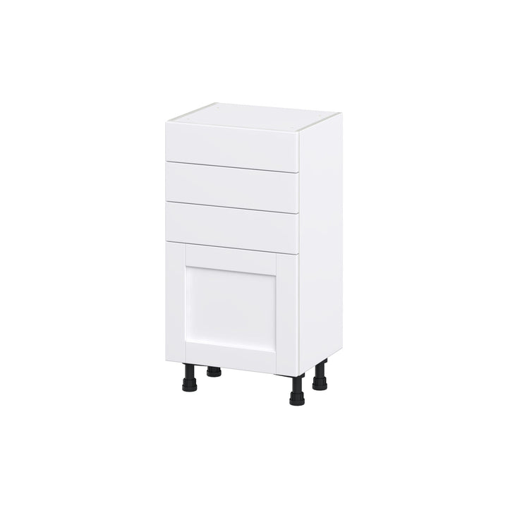 Hugo&Borg Rosemont 18-in W x 34.5-in H x 14-in D Glacier White 3-Drawers Base Fully Assembled Cabinet (Flat Panel Shaker Style)