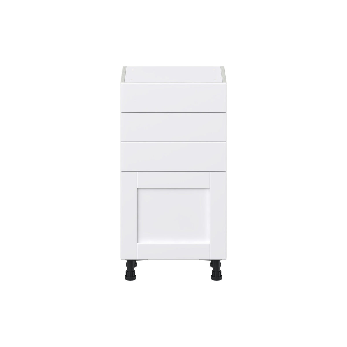 Hugo&Borg Rosemont 18-in W x 34.5-in H x 14-in D Glacier White 3-Drawers Base Fully Assembled Cabinet (Flat Panel Shaker Style)
