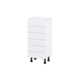 Hugo&Borg Rosemont 15-in W x 34.5-in H x 14-in D Glacier White 6-Drawer Base Fully Assembled Cabinet