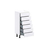 Hugo&Borg Rosemont 15-in W x 34.5-in H x 14-in D Glacier White 6-Drawer Base Fully Assembled Cabinet