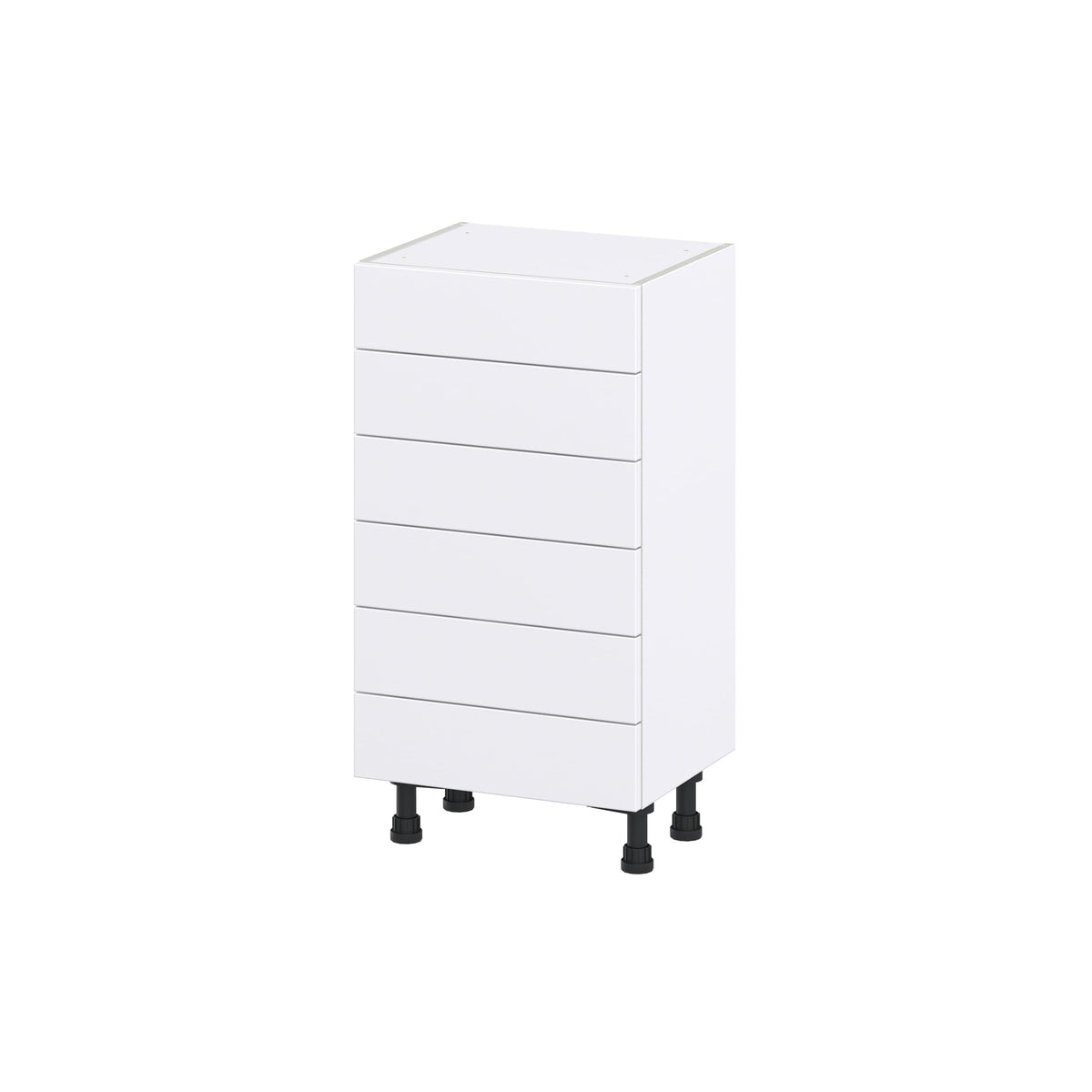 Hugo&Borg Rosemont 18-in W x 34.5-in H x 14-in D Glacier White 6-Drawer Base Fully Assembled Cabinet