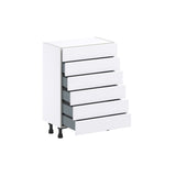 Hugo&Borg Rosemont 24-in W x 34.5-in H x 14-in D Glacier White 6-Drawer Base Fully Assembled Cabinet