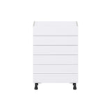 Hugo&Borg Rosemont 24-in W x 34.5-in H x 14-in D Glacier White 6-Drawer Base Fully Assembled Cabinet
