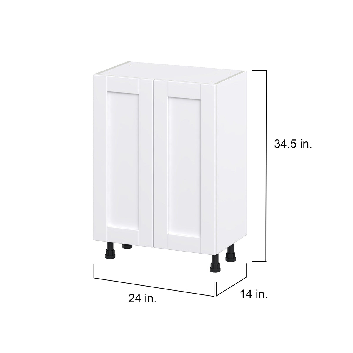 Hugo&Borg Rosemont 24-in W x 34.5-in H x 14-in D Glacier White 3-Drawers Base Fully Assembled Cabinet (Flat Panel Shaker Style)