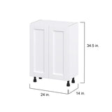 Hugo&Borg Rosemont 24-in W x 34.5-in H x 14-in D Glacier White 3-Drawers Base Fully Assembled Cabinet (Flat Panel Shaker Style)