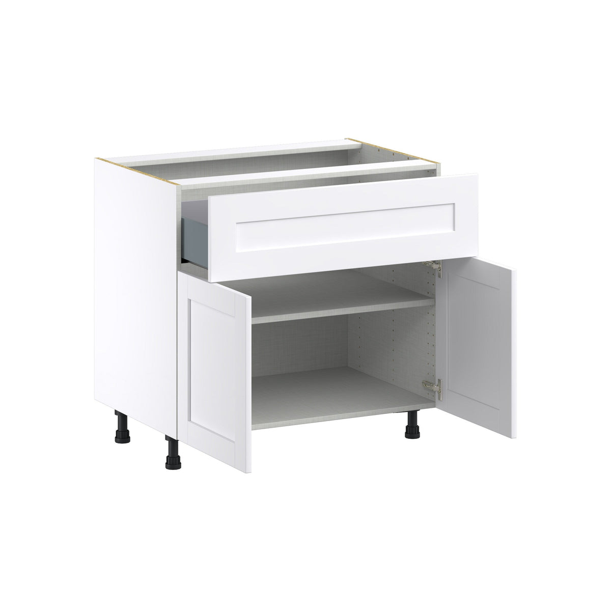 Hugo&Borg Rosemont 36-in W x 34.5-in H x 24-in D Glacier White 1-Drawer Base Fully Assembled Cabinet (Flat Panel Shaker Style)