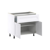 Hugo&Borg Rosemont 36-in W x 34.5-in H x 24-in D Glacier White 1-Drawer Base Fully Assembled Cabinet (Flat Panel Shaker Style)