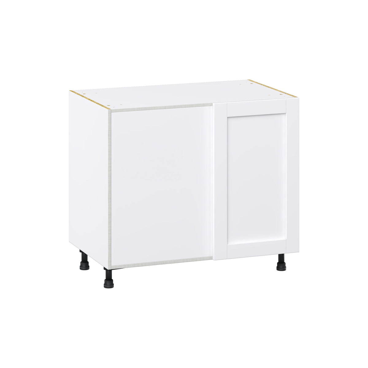 Hugo&Borg Rosemont 39-in W x 34.5-in H x 24-in D Glacier White Blind Corner Base Fully Assembled Cabinet (Flat Panel Shaker Style)
