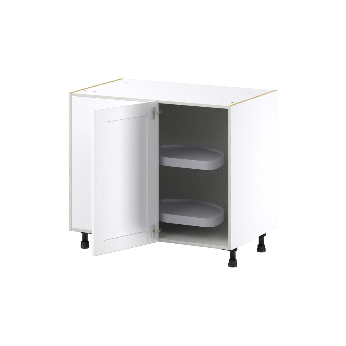 Hugo&Borg Rosemont 39-in W x 34.5-in H x 24-in D Glacier White Blind Corner Base Fully Assembled Cabinet (Flat Panel Shaker Style)