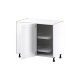 Hugo&Borg Rosemont 39-in W x 34.5-in H x 24-in D Glacier White Blind Corner Base Fully Assembled Cabinet (Flat Panel Shaker Style)