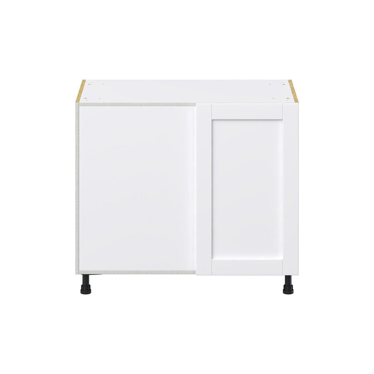 Hugo&Borg Rosemont 39-in W x 34.5-in H x 25-in D Glacier White Blind Corner Base Fully Assembled Cabinet (Recessed Panel Shaker Style)
