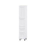 Hugo&Borg Rosemont 15-in W x 84.5-in H x 24-in D Glacier White 3-Drawers Pantry Fully Assembled Cabinet (Flat Panel Shaker Style)