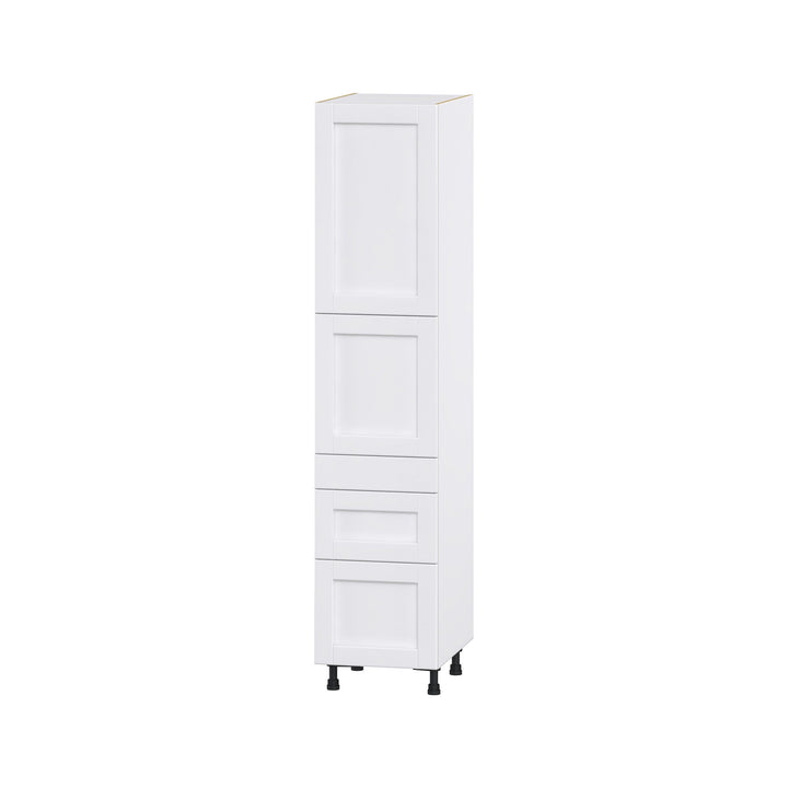 Hugo&Borg Rosemont 18-in W x 84.5-in H x 24-in D Glacier White 3-Drawers Pantry Fully Assembled Cabinet (Flat Panel Shaker Style)
