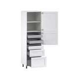 Hugo&Borg Rosemont 24-in W x 84.5-in H x 24-in D Glacier White 3-Drawers Pantry Fully Assembled Cabinet (Flat Panel Shaker Style)
