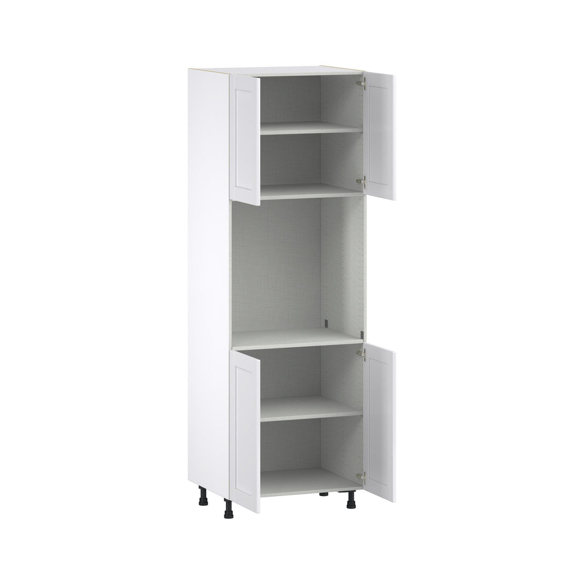 Hugo&Borg Rosemont 30-in W x 89.5-in H x 24-in D Glacier White Single Oven Base Fully Assembled Cabinet (Flat Panel Shaker Style)