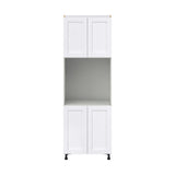 Hugo&Borg Rosemont 30-in W x 89.5-in H x 24-in D Glacier White Single Oven Base Fully Assembled Cabinet (Flat Panel Shaker Style)