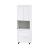 Hugo&Borg Rosemont 30-in W x 89.5-in H x 24-in D Glacier White 2-Drawers Pantry Fully Assembled Cabinet (Flat Panel Shaker Style)