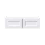 Hugo&Borg Rosemont 36-in W x 10-in H x 14-in D Glacier White Wall Fully Assembled Cabinet (Flat Panel Shaker Door Style)