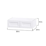Hugo&Borg Rosemont 36-in W x 10-in H x 24-in D Glacier White Wall Fully Assembled Cabinet (Flat Panel Shaker Door Style)