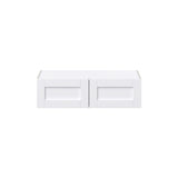 Hugo&Borg Rosemont 36-in W x 10-in H x 24-in D Glacier White Wall Fully Assembled Cabinet (Flat Panel Shaker Door Style)