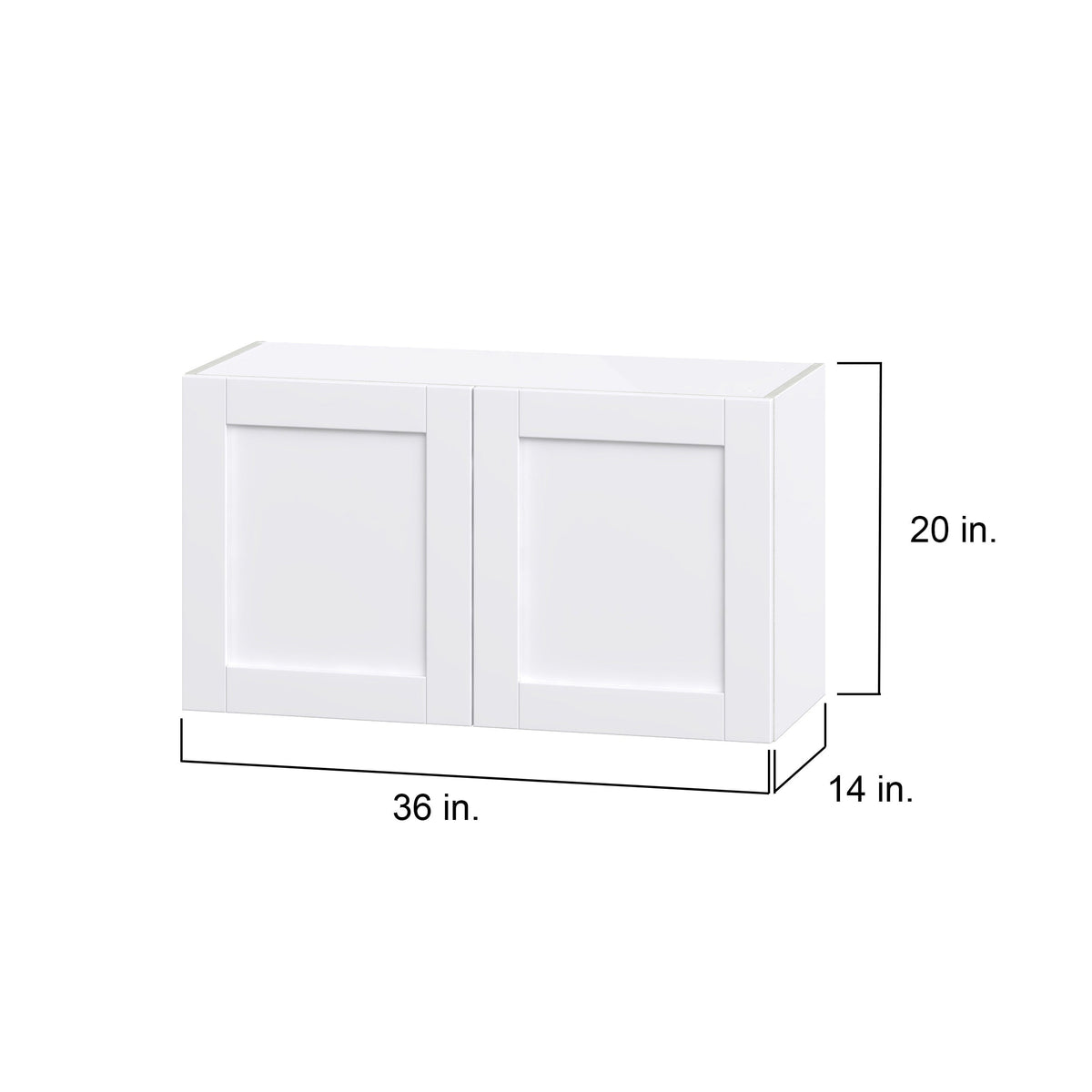 Hugo&Borg Rosemont 36-in W x 20-in H x 14-in D Glacier White Wall Fully Assembled Cabinet (Flat Panel Shaker Door Style)